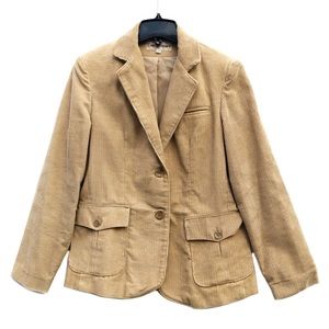 Castle Square Blazer Coat Jacket True VTG Solid Tan Corduroy Cords Academia 9